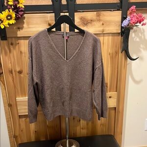 Vince Camuto V-Neck Sweater - Brown